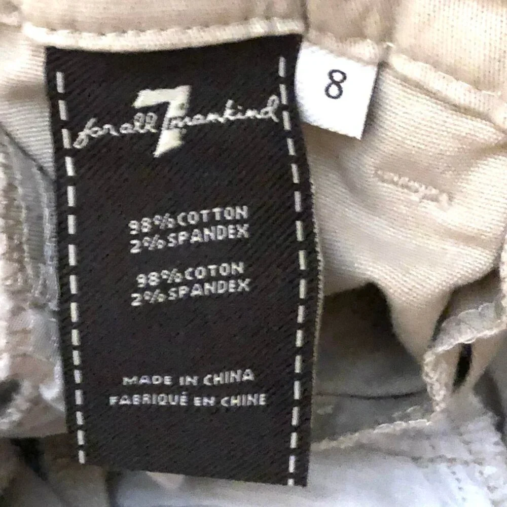 NWT 7 FOR ALL MANKIND Comfort Super Stretch Chinos Khaki Pant Classic Jogger 8